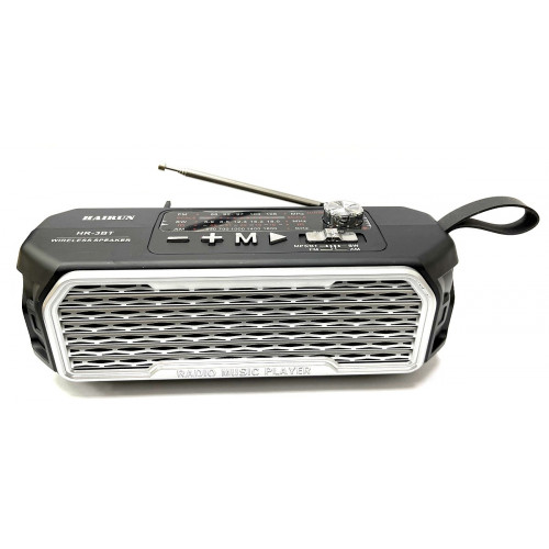 радиоприемник HAIRUN+Bluetooth+USB+SD+аккумулятор 18650 HR-3BT