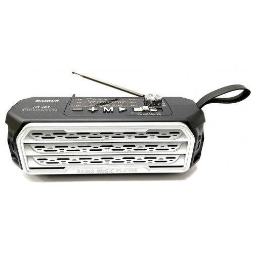 радиоприемник HAIRUN+Bluetooth+USB+SD+аккумулятор 18650 HR-4BT