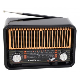 радиоприемник HAIRUN+USB+SD+аккумулятор 18650 HR-32 (fm от 64) 