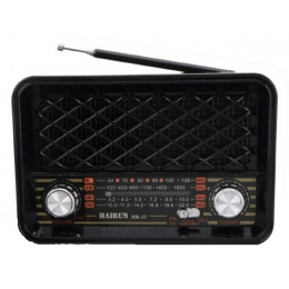 радиоприемник HAIRUN+USB+SD+аккумулятор 18650 HR-33 (fm от 64) 