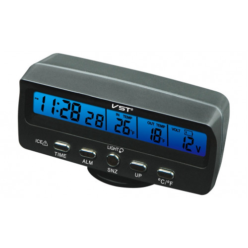 часы автомобильные+вольтметр VST-7045V
