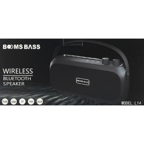 колонка Booms Bass+Bluetooth+USB+SD+радио+аккумулятор L14