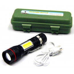 фонарик металлический+аккумулятор+зарядка Micro+ZOOM+3 режима MX-520-T6