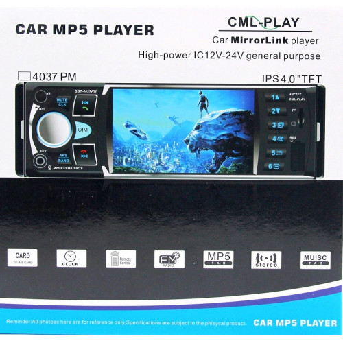автомагнитола 4,1 дюйм MP5 Bluetooth USB AUX радио 4035UM