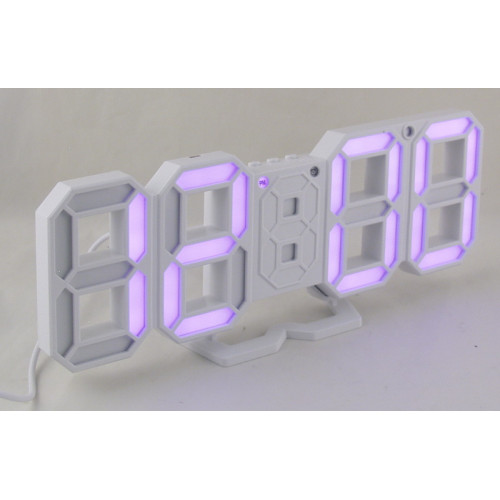 часы настольные дата температура VST-883/7 (фиолетовый) 1 сорт