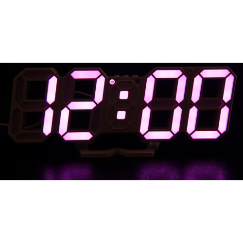 часы настольные дата температура VST-883/7 (фиолетовый) 1 сорт