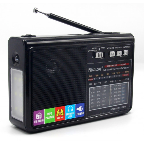 радиоприемник GOLON USB SD фонарик аккумулятор RX-1313