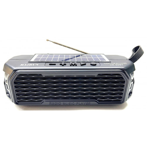 колонка HAIRUN+Bluetooth+USB+SD+радио+фонарик+аккумулятор 18650+солнечная зарядка HR-S9BT