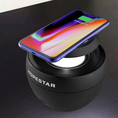колонка HOPESTAR H38+Bluetooth+USB+SD+радио+4 динамика+аккумулятор+Power Bank+беспроводная зарядка (оригинал)