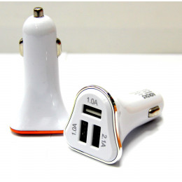 авто зарядка 3 USB, 2.1A/1A/1A KO-15