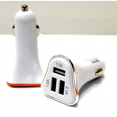 авто зарядка 3 USB, 2.1A/1A/1A KO-15