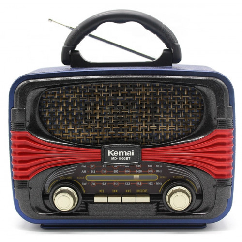 радиоприемник Ретро KEMAI+Bluetooth+USB+SD+аккумулятор MD-1903BT