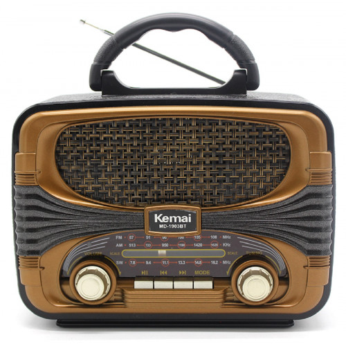 радиоприемник Ретро KEMAI+Bluetooth+USB+SD+аккумулятор MD-1903BT