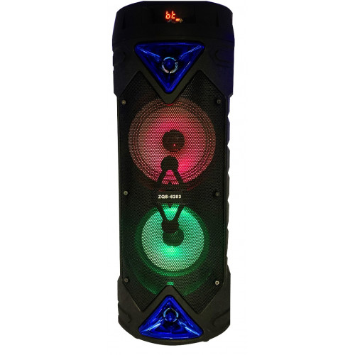 бумбокс+Bluetooth+USB+SD+радио+аккумулятор+светомузыка ZQS 6203