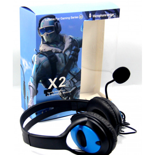 игровые наушники проводные+микрофон X2