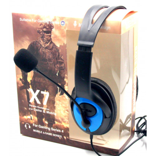 игровые наушники проводные+микрофон X7