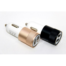 авто зарядка 2 USB, 1A 2,1A (A13) (металлический)