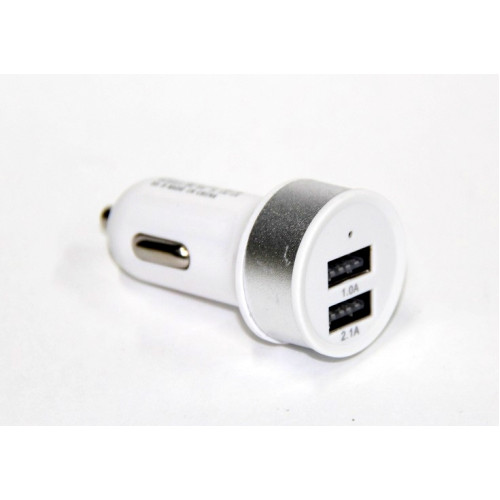 авто зарядка 2 USB, 1A 2,1A (A8) (металлический)