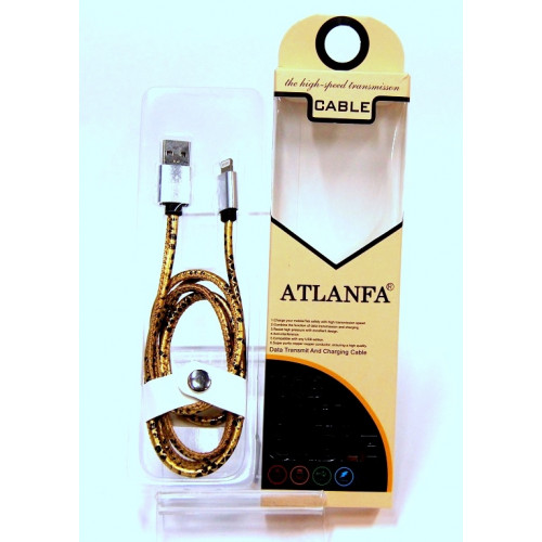 кабель для Iphone 5 6 металлический (кожа крокодила) ATLANFA AT- 5017