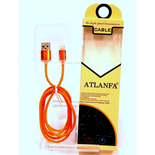кабель для Iphone 5 6 металлический (силикон) ATLANFA AT-5018