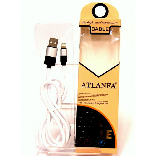кабель для Iphone 5 6 металлический (резиновый) ATLANFA AT-5021