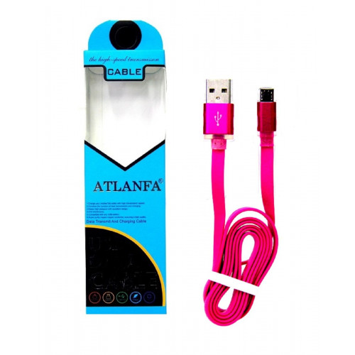 кабель для Iphone 5 6 металлический (плоский) ATLANFA AT-713G