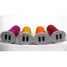 авто зарядка 2 USB, 2A матовая (A13)