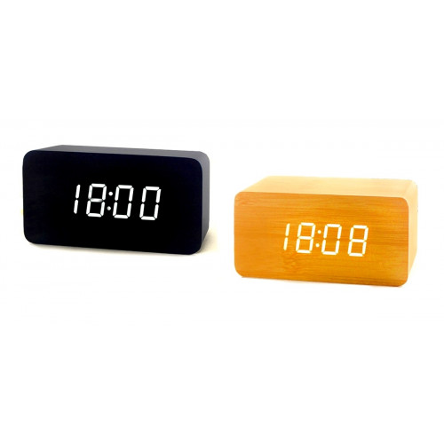 часы (деревянные) дата температура VST-863/6 (белый)